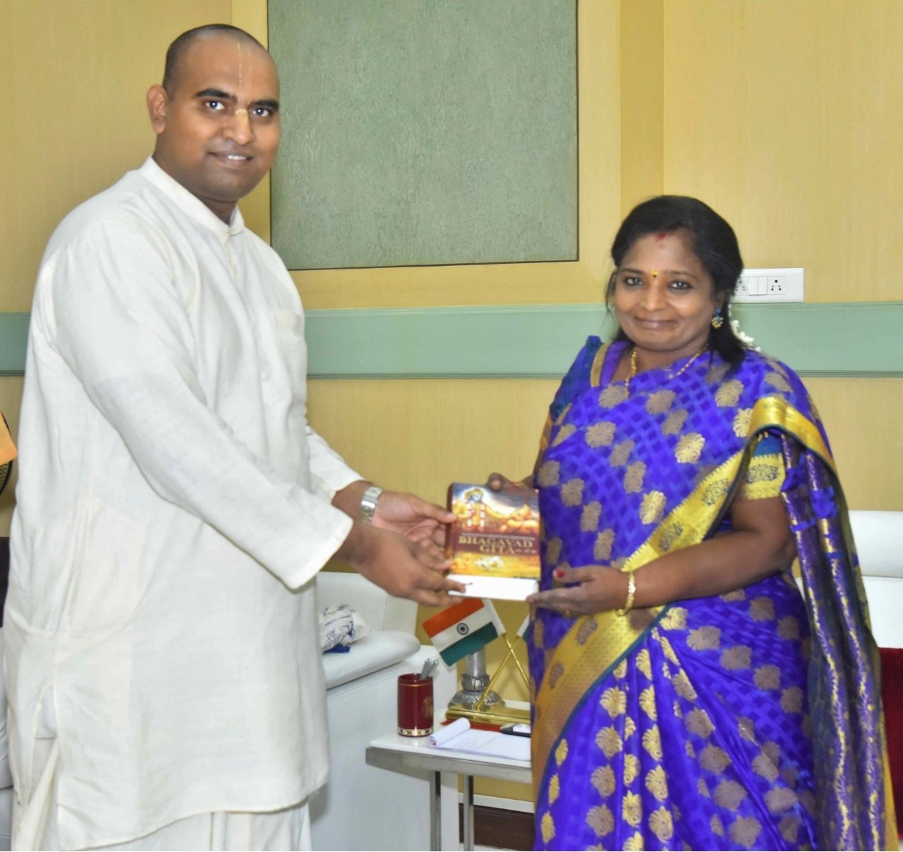 ISKCON Medchal calls on the Governor of Telangana